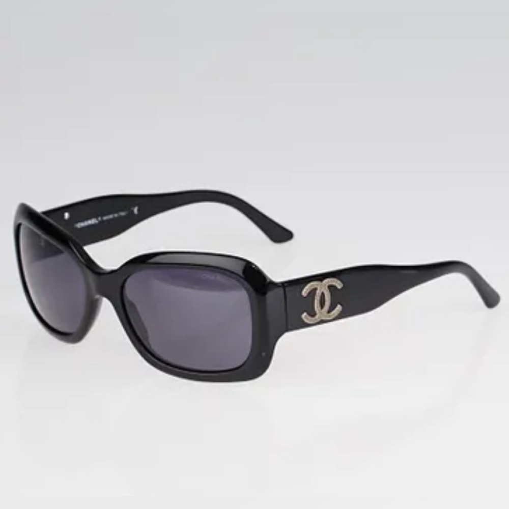 CHANEL 5102 Authentic Black Sunglasses with Silver Logo